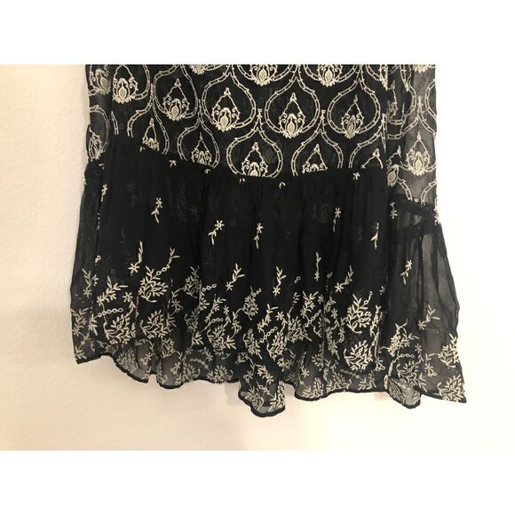 Brand New Anthropologie Sheer Embroidered Mini Lace Black & White Dress Small - Picture 8 of 14